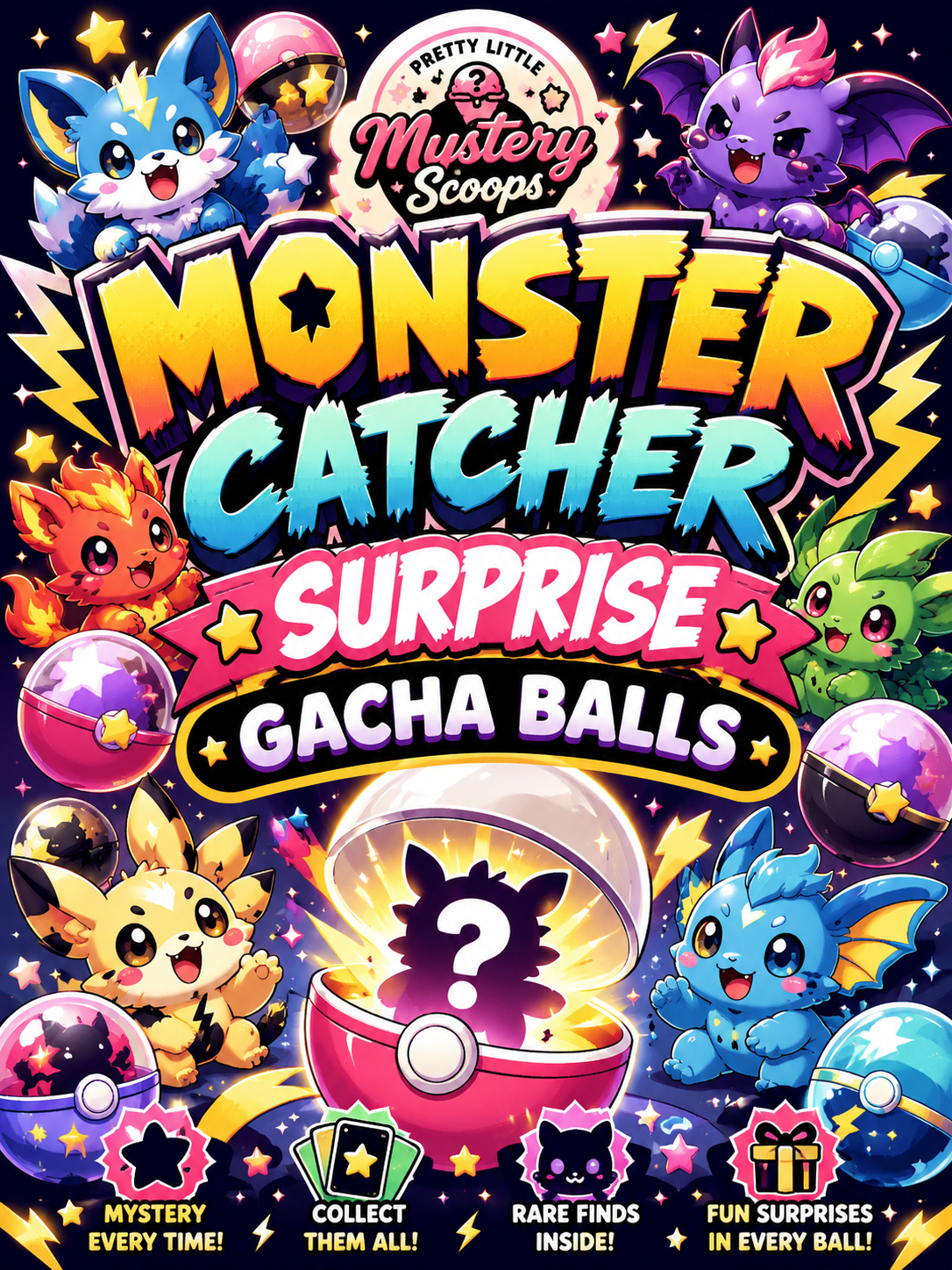 Pokemon inspired surprise gacha balls